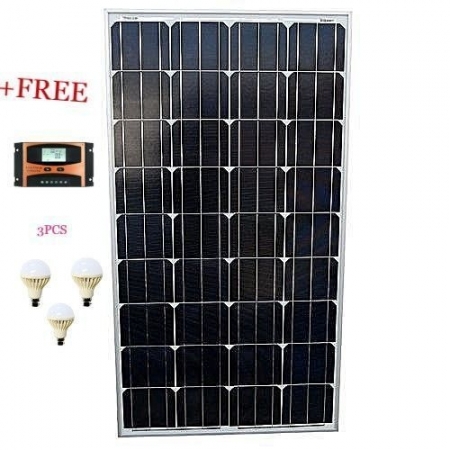 Solar Africa Solar Panel (All Weather ) Poly 200Watts -18Volt +Free Solar Contoller ,3 Pieces 12v LED Bulbs